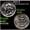 Image 1 : 1955-d Washington Quarter 25c Grades GEM+ Unc