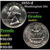 Image 1 : 1955-d Washington Quarter 25c Grades Choice+ Unc
