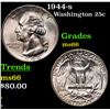 Image 1 : 1944-s Washington Quarter 25c Grades GEM+ Unc