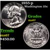 Image 1 : 1955-p Washington Quarter 25c Grades GEM++ Unc