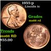 Image 1 : 1955-p Lincoln Cent 1c Grades GEM+ Unc RD