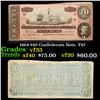 Image 1 : 1864 $20 Confederate Note, T67 Grades vf++