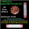 Image 1 : Shotgun Lincoln 1c roll, 1980-d 50 pcs Bank Wrapper.