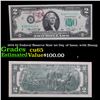 Image 1 : 1976 $2 Federal Reserve Note 1st Day of Issue, with Stamp Grades Gem CU