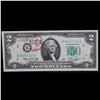 Image 2 : 1976 $2 Federal Reserve Note 1st Day of Issue, with Stamp Grades Gem CU