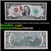 Image 1 : 1976 $2 Federal Reserve Note 1st Day of Issue, with Stamp Grades Gem CU