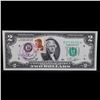Image 2 : 1976 $2 Federal Reserve Note 1st Day of Issue, with Stamp Grades Gem CU