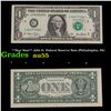 Image 1 : **Star Note** 2001 $1  Federal Reserve Note (Philadelphia, PA) Grades Choice AU