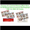 Image 1 : Group of 2 United States Mint Set in Original Government Packaging! From 1987-1988 with 20 Coins Ins