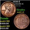 Image 1 : 1920-d Lincoln Cent 1c Grades Select Unc RD