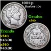 Image 1 : 1901-p Barber Dime 10c Grades xf