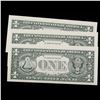 Image 3 : 3x Consecutive 1988A $1 Federal Reserve Notes (Chicago, IL), All CU Grades CU