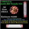 Image 1 : Shotgun Lincoln 1c roll, 1964-d 50 pcs Bank Wrapper.