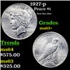 Image 1 : 1927-p Peace Dollar $1 Grades Select+ Unc