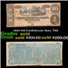 Image 1 : 1864 $10 Confederate Note, T68 Grades Select AU