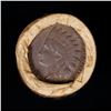 Image 3 : Mixed small cents 1c orig shotgun roll, 1918-d Wheat Cent, 1863 Indian Cent other end, Brinks Wrappe