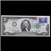 Image 2 : 1976 $2 Federal Reserve Note 1st Day of Issue, with Stamp Grades Gem CU