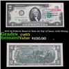 Image 1 : 1976 $2 Federal Reserve Note 1st Day of Issue, with Stamp Grades Gem CU