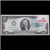 Image 2 : 1976 $2 Federal Reserve Note 1st Day of Issue, with Stamp Grades Gem CU