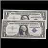 Image 2 : 2x Consecutive 1957B $1 Silver Certificates, AU Grade Grades CU