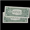 Image 3 : 2x Consecutive 1957B $1 Silver Certificates, AU Grade Grades CU
