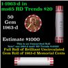 Image 1 : Shotgun Lincoln 1c roll, 1963-d 50 pcs Bank Wrapper.