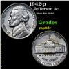 Image 1 : 1942-p Jefferson Nickel 5c Grades Select+ Unc