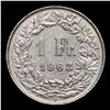 Image 3 : 1963B Switzerland 1 Franc Silver KM# 24 Grades Select Unc