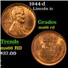 Image 1 : 1944-d Lincoln Cent 1c Grades GEM+ Unc RD