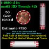 Image 1 : Shotgun Lincoln 1c roll, 1980-d 50 pcs Bank Wrapper.