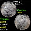 Image 1 : 1925-p Peace Dollar $1 Grades Choice Unc