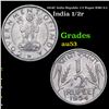 Image 1 : 1954C India-Republic 1/2 Rupee KM# 6.2 Grades Select AU