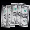 Image 2 : 5x Consecutive 2006 $1 Federal Reserve Notes (Atlanta, GA), All CU Grades CU