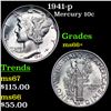 Image 1 : 1941-p Mercury Dime 10c Grades GEM++ Unc