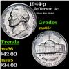 Image 1 : 1944-p Jefferson Nickel 5c Grades GEM+ Unc