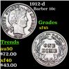Image 1 : 1912-d Barber Dime 10c Grades xf+