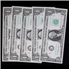 Image 2 : 5x Consecutive 1963 $1 Federal Reserve Notes (Philadelphia, PA), All CU Grades CU