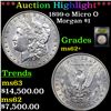 Image 1 : ***Auction Highlight*** 1899-o Micro O Morgan Dollar $1 Graded Select Unc BY USCG (fc)
