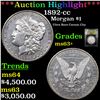 Image 1 : ***Auction Highlight*** 1892-cc Morgan Dollar $1 Graded Select+ Unc BY USCG (fc)