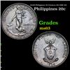 Image 1 : 1944D Philippines 20 Centavos 20c KM# 182 Grades Select Unc