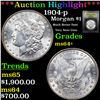 Image 1 : ***Auction Highlight*** 1904-p Morgan Dollar $1 Graded Choice+ Unc BY USCG (fc)