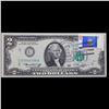 Image 2 : 1976 $2 Federal Reserve Note 1st Day of Issue, with Stamp Grades Gem CU