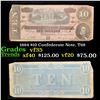 Image 1 : 1864 $10 Confederate Note, T68 Grades vf++
