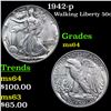 Image 1 : 1942-p Walking Liberty Half Dollar 50c Grades Choice Unc