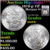 Image 1 : ***Auction Highlight*** 1878-p 7tf Morgan Dollar $1 Graded ms64+ BY SEGS (fc)