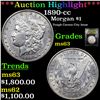 Image 1 : ***Auction Highlight*** 1890-cc Morgan Dollar $1 Graded Select Unc BY USCG (fc)