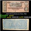 Image 1 : 1864 $10 Confederate Note, T68 Grades Choice AU