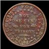 Image 2 : 1841 Credit Currency Hard Times Token HT-16 1c Grades xf+