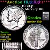 Image 1 : ***Auction Highlight*** 1939-p Mercury Dime 10c Graded ms66+ fsb By SEGS (fc)