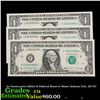 Image 1 : 3x Consecutive 1988A $1 Federal Reserve Notes (Atlanta GA), All CU Grades CU
